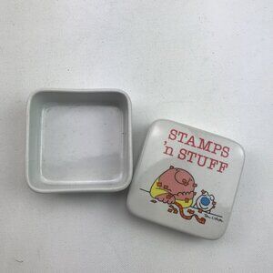 Ziggy Tom Wilson Stamps 'N Stuff Square Glass Trinket Dish Organize